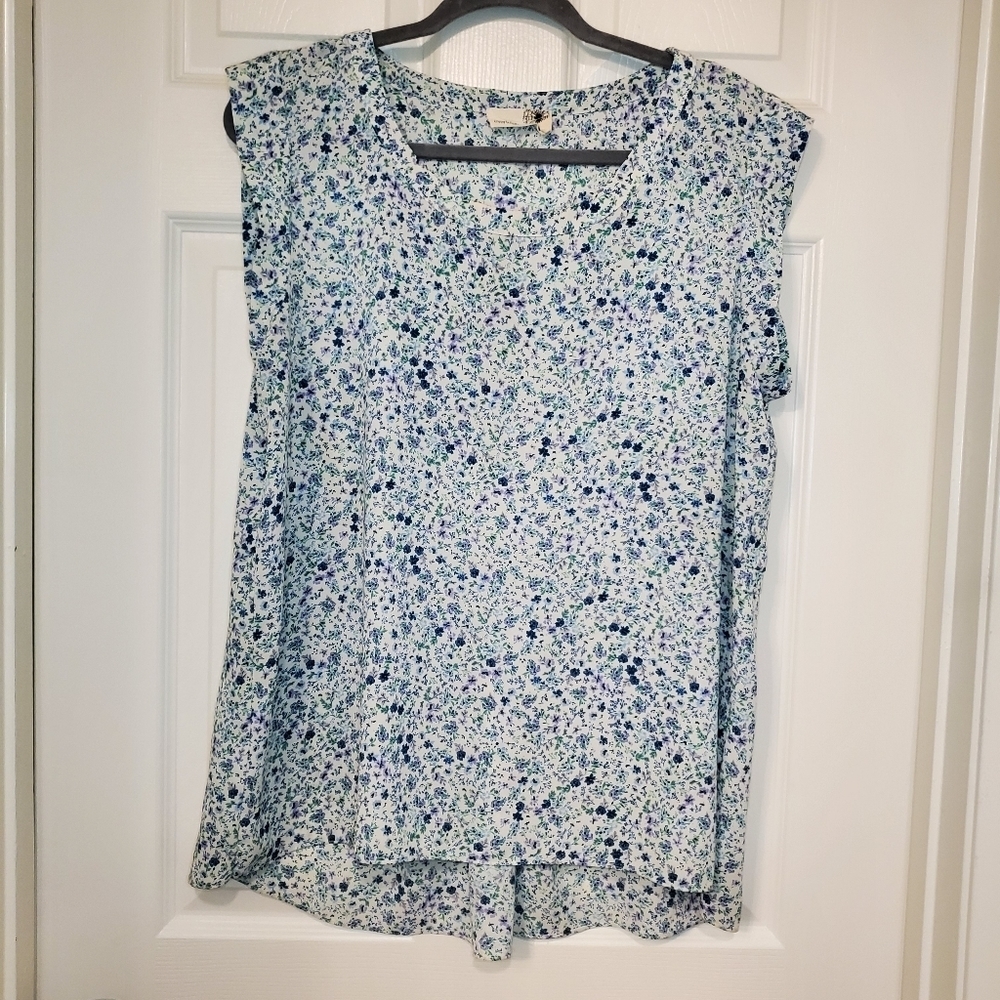 Everleigh Floral Sleeveless Top - Blue and Green